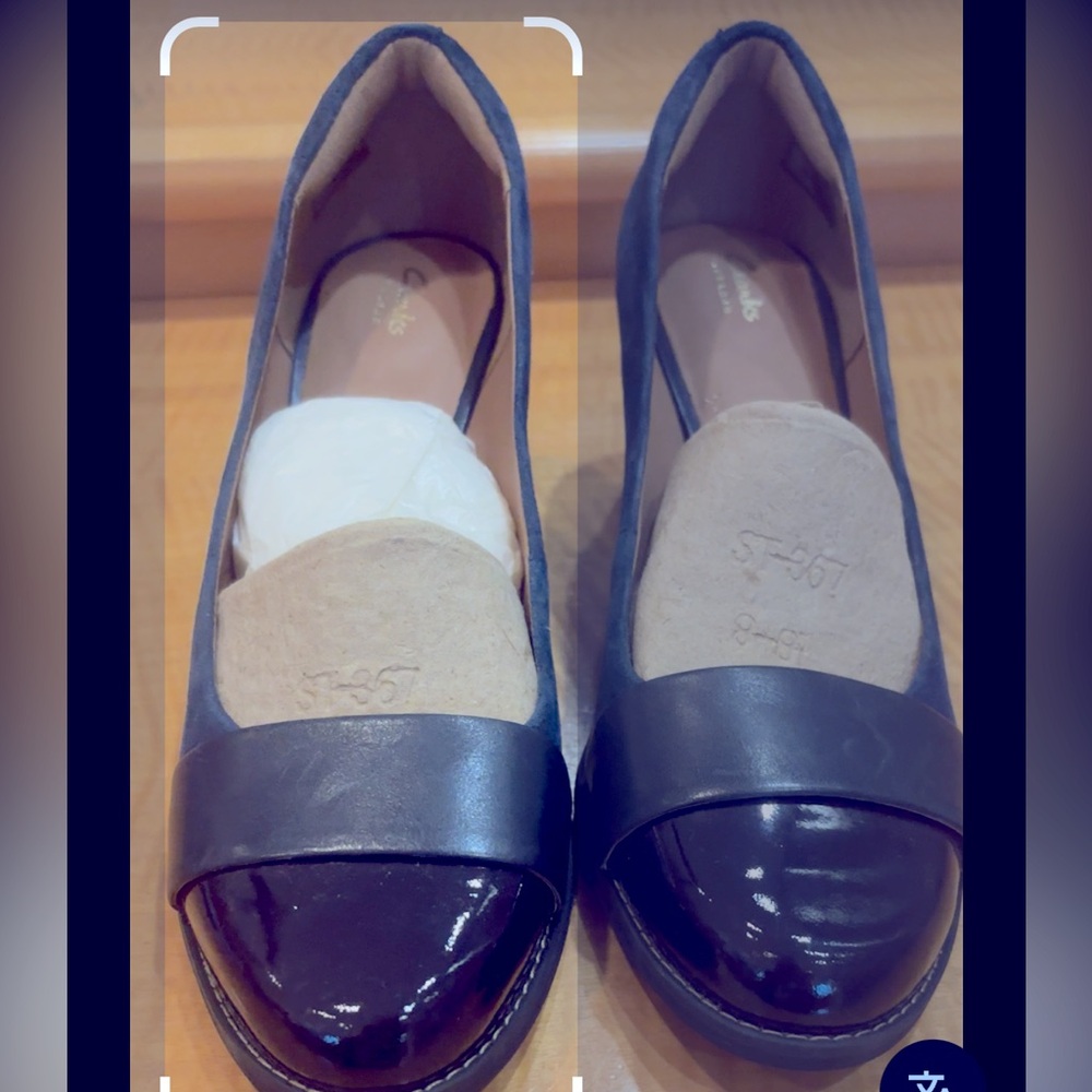 🌸 Clarks Artisan Tarah Brae Blue
Suede Block Heel Shoes Pumps🌸